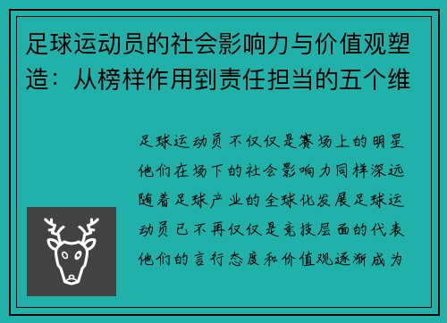 足球运动员的社会影响力与价值观塑造：从榜样作用到责任担当的五个维度
